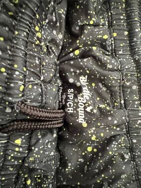 Birdie Bound Men's Black Athletic Shorts with Yellow Speckle